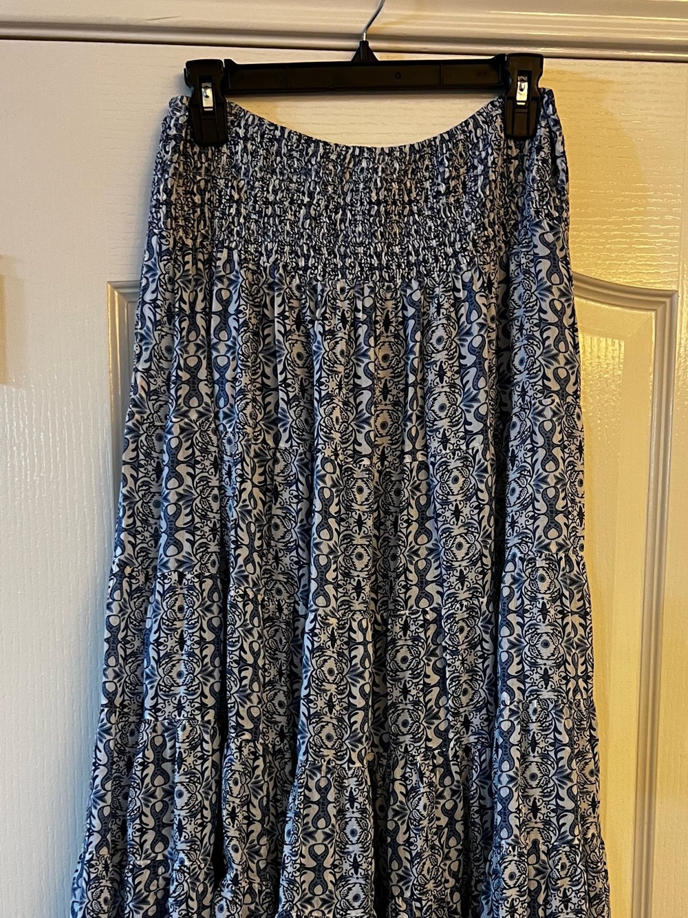 Solitaire Navy and White High-Low Boho Maxi Skirt - Picture 4 of 7